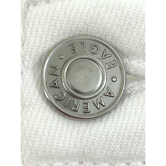 American Eagle Women’s White Jeans 8 Regular Ankle Tapered Stretch Mom Jean Logo - Picture 9 of 16